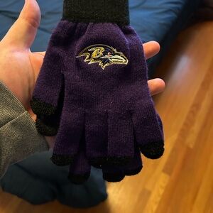 Purple and Black Ravens Gloves